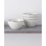 Platinum Wave Set of 4 Rice Bowls, Service For 4