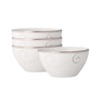 Platinum Wave Set of 4 Rice Bowls, Service For 4