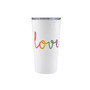Double Wall 2 Pack of 20 oz White Highballs with Metallic "Love" Decal