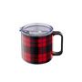 Stackable Plaid Insulated Coffee Mugs, Set of 2
