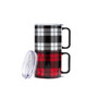 Stackable Plaid Insulated Coffee Mugs, Set of 2