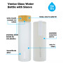 Venice Glass Water Bottle with Bamboo Lid and Protective Sleeve, 22.6 fl oz Capacity