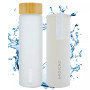 Venice Glass Water Bottle with Bamboo Lid and Protective Sleeve, 22.6 fl oz Capacity