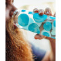 Venice Glass Water Bottle with Bamboo Lid and Protective Sleeve, 22.6 fl oz Capacity
