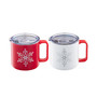 Stackable Snowflake Insulated Coffee Mugs, Set of 2
