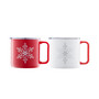 Stackable Snowflake Insulated Coffee Mugs, Set of 2