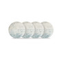 Textured  Neutrals Floral Accent Plates Set/4