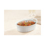 White 1.5-Qt. Oval Casserole with Glass Lid