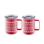 Insulated Fair Isle Pattern Coffee Mugs, Set of 2
