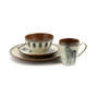 Majestic Wolf 16 Piece Luxurious Stoneware Dinnerware Set