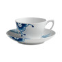 Blue Fluted Mega Teacup & Saucer