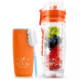 Portable Flip Top Lid Water Bottle with Fruit Infuser