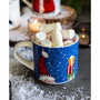 Snowman and Santa Stackable Mugs, Set of 4