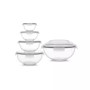 Glass Mixing Bowls with Lids, Set of 5
