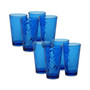 Cobalt Blue Diamond Acrylic 8-Pc. Iced Tea Glass Set