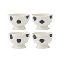 on the Dot Assorted Footed Dessert Bowls 4 Piece Set, Service for 4