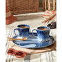 Studio Blue Accent Set of 2 Mugs, Service for 2