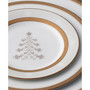 Charlotta Gold Set of 4 Holiday Tree Appetizer Plates, 6-1/4"