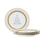Charlotta Gold Set of 4 Holiday Tree Appetizer Plates, 6-1/4"