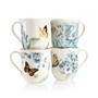 Set of 4 Butterfly Meadow Blue Assorted Mugs