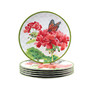 Geraniums Dinner Melamine Plate, Set of 6