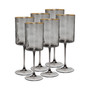 Smoked Square Shaped Water Glasses 6 Piece Set, Service for 6