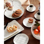 Oyster Bay Whiteware 4 Piece Tidbit Plate Set, Service for 4