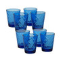 Cobalt Blue Diamond Acrylic 8-Pc. Double Old Fashioned Glass Set