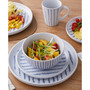 Nova Round Stoneware 16 Pieces Dinnerware Set, Service For 4