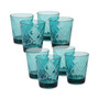 Teal Diamond Acrylic	8-Pc. Double Old Fashioned Glass Set