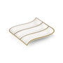 Porcelian 3 Divider cracker Dish with Gold Beaded Design