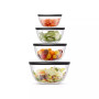 Joyful 4 Piece Glass Mixing Bowls with Lids Set