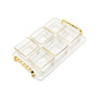 6-Piece Trimmed Glass Bowl on Serving Dish Tray Set