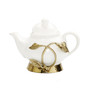 Tea Kettle with Leaf Design Ornament, 8" x 6"