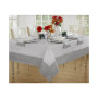 New Wave Metallic Border Linen Tablecloth, 70" Round