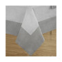 New Wave Metallic Border Linen Tablecloth, 70" Round