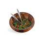 Nambe Yaro 3 Piece Wood Salad Bowl with Servers