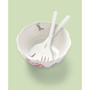 Butterfly Meadow Salad Bowl with Wooden Servers