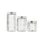 Portland Round Glass Canisters with Lids, Set of 3