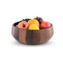 Acacia Wood Serving Bowl for Fruits or Salads Modern Round Shape Style Large Wooden Single Bowl