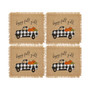 Happy Fall Y'all Farmhouse Burlap Placemat, Set of 4