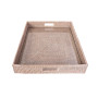 Square Serving Ottoman Tray with Glass Insert