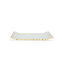 11"L Glass Oblong Tray With Gold Tray