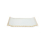 11"L Glass Oblong Tray With Gold Tray