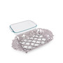 Aluminum Magnolia Flower Pattern Pyrex Casserole Dish Holder