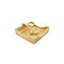 Gold Square Napkin Holder with Leaf Shaped Tongue
