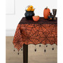 Crawling Halloween Spider Lace Lined Tablecloth - 60" x 84"