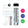Chicago Insulated Tea Infuser Bottle, 15.2 fl oz Capacity with Long Tea Infuser
