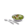 Sand-Cast Aluminum Salad Set, Olive Pattern, 3 Pieces Bowl Plus 2 Servers