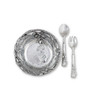 Sand-Cast Aluminum Salad Set, Olive Pattern, 3 Pieces Bowl Plus 2 Servers